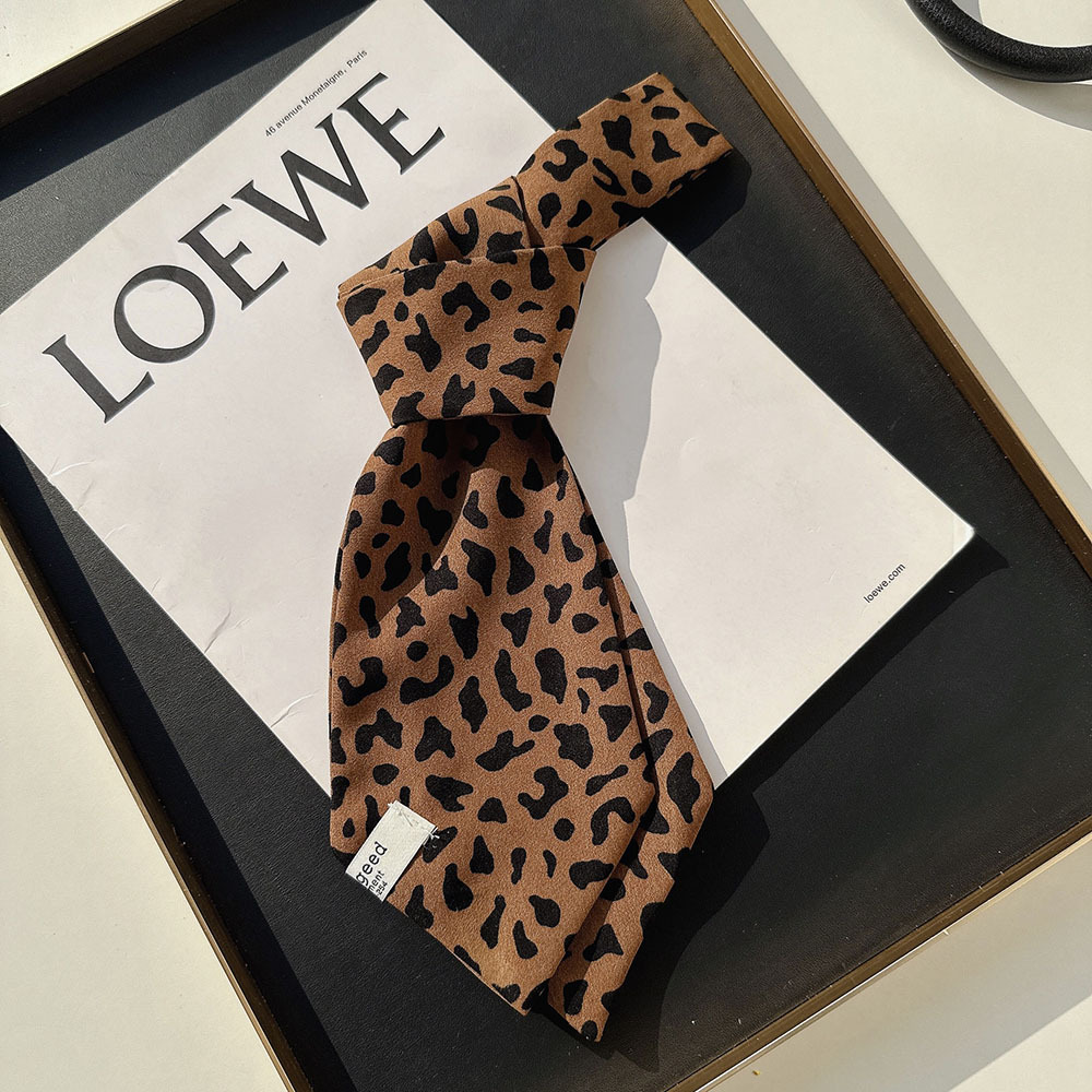 1 Piece Retro Leopard Print Chiffon Tie h5Picture3