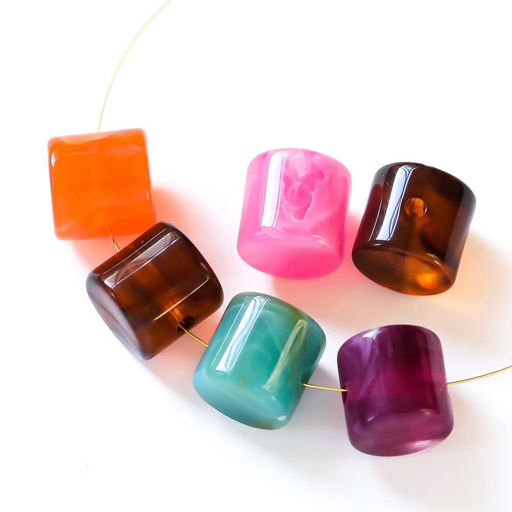 1 Bag of Cylindrical Gradient Color Acrylic Jewelry Beads Picture2