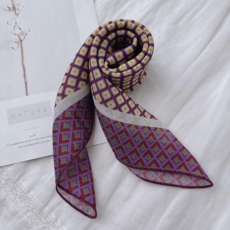 1 Piece Retro Plaid Cotton Bandana Picture2