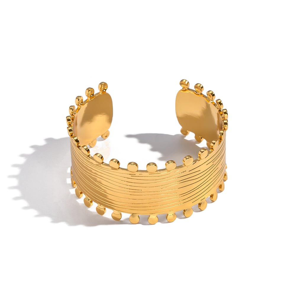 1 Piece Stainless Steel Gold Color Cuff Bracelet Picture5