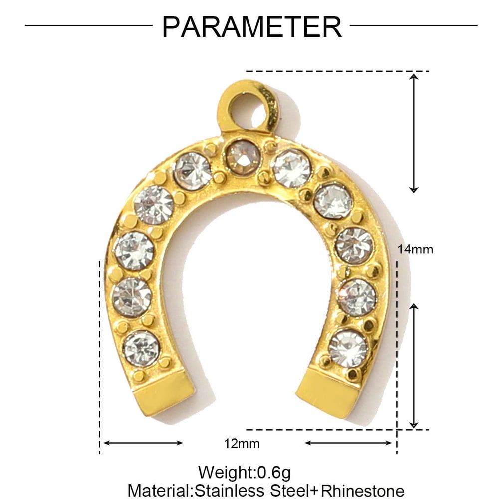 1 Piece Luxurious Heart Stainless Steel Gold Color Women's Pendants h5Picture2
