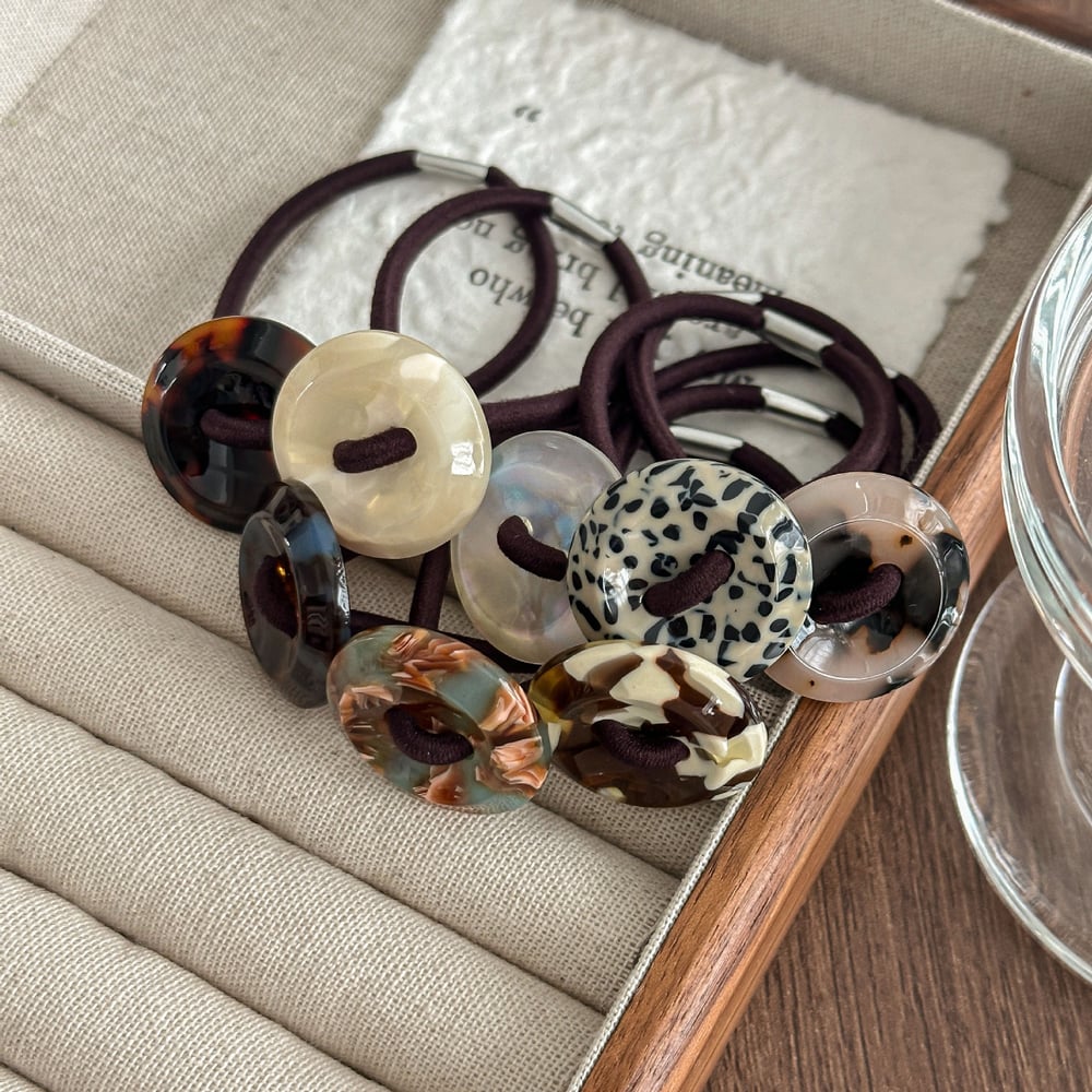 1 Piece Simple  Casual Leopard Print Circle Gradient Color Stainless Steel Women's Hair Ties Picture3