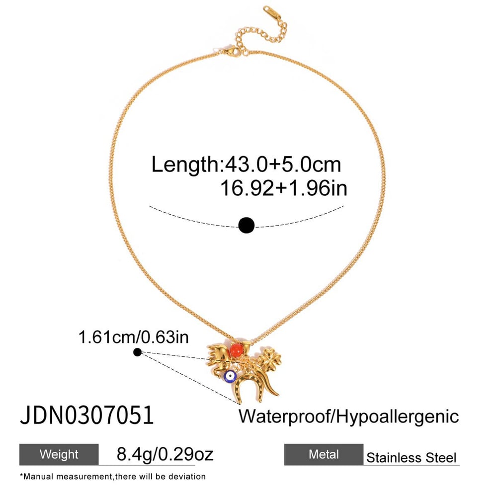 1 Piece Dazzling Devil's Eye Fish Stainless Steel Gold Color Women's Pendant Necklaces h5Picture2