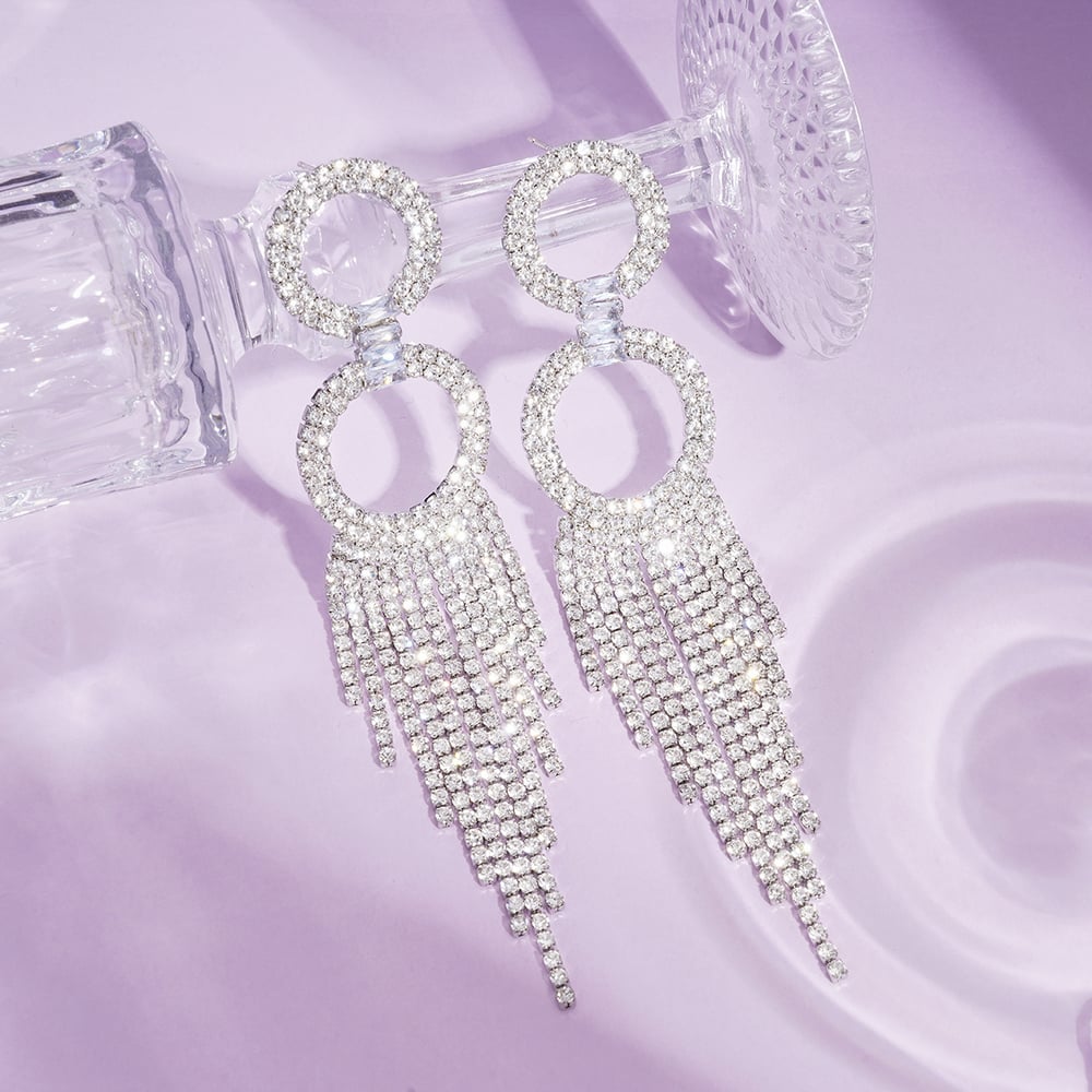 1 Pair Festive Series Tassel Circle Dangle Earrings Picture2