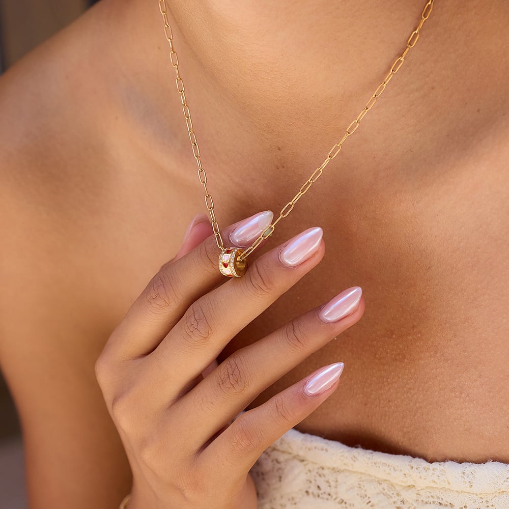 1 Piece Exquisite Classic Circle Stainless Steel Gold Color Zircon Women's Pendant Necklaces Picture4