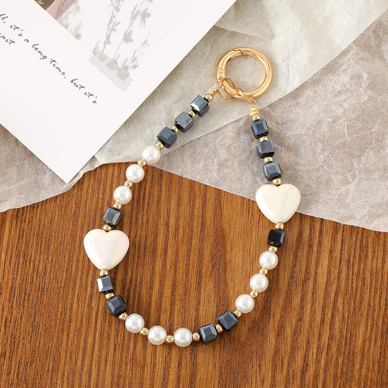 1 Piece Sweet Heart Beads Phone Chain 