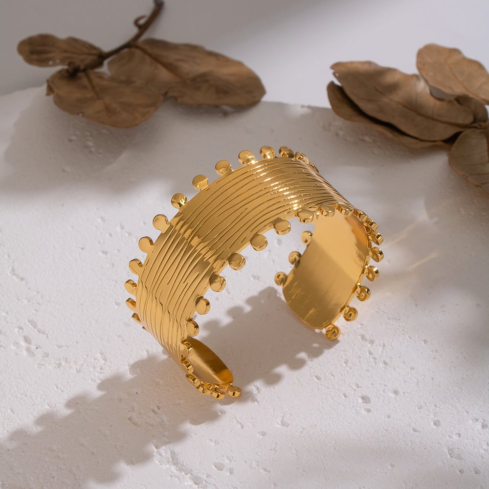 1 Piece Stainless Steel Gold Color Cuff Bracelet Picture2