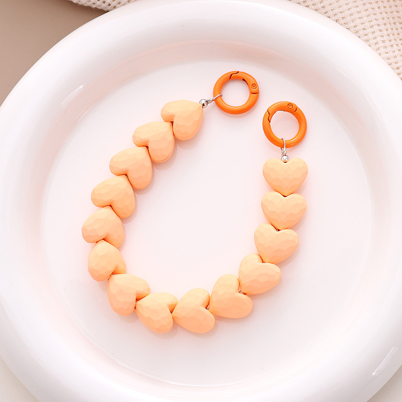 1 Piece Sweet Acrylic Heart Phone Chain 