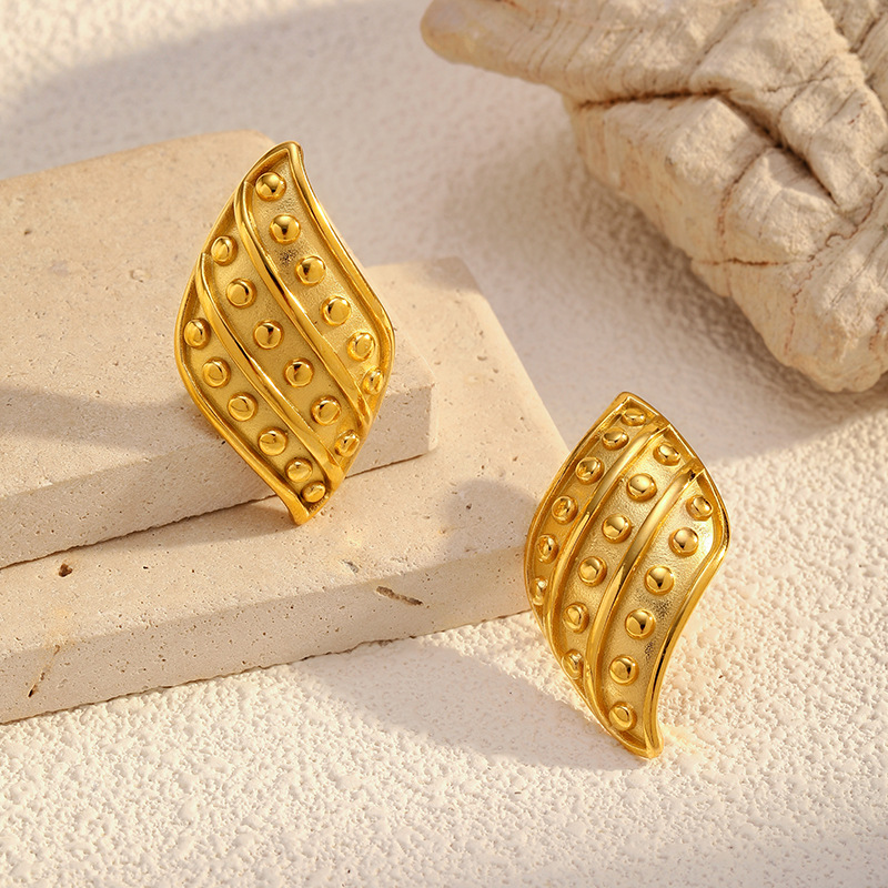 1 Pair Irregular Shape Stainless Steel Gold Color Stud Earrings h5Picture3