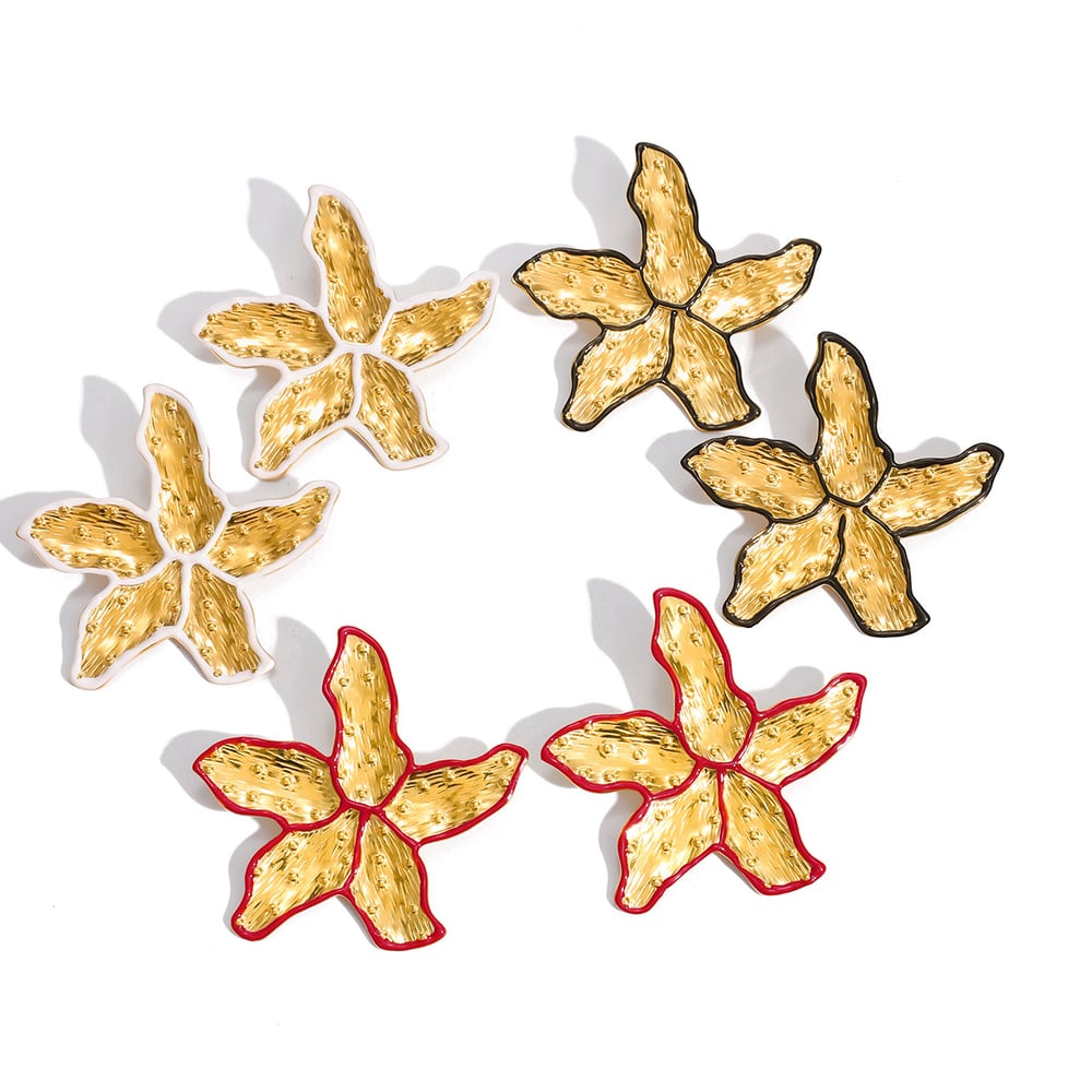 1 par de pendientes de botón de acero inoxidable dorados con diseño de flores sofisticadas para mujer h5Imagen6
