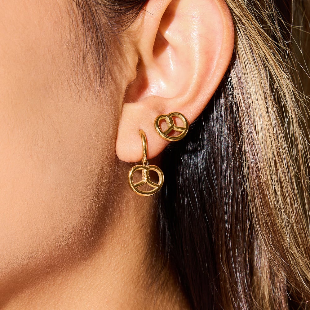 1 Pair Romantic Doughnut Stainless Steel Gold Color Women's Drop Earrings Picture3