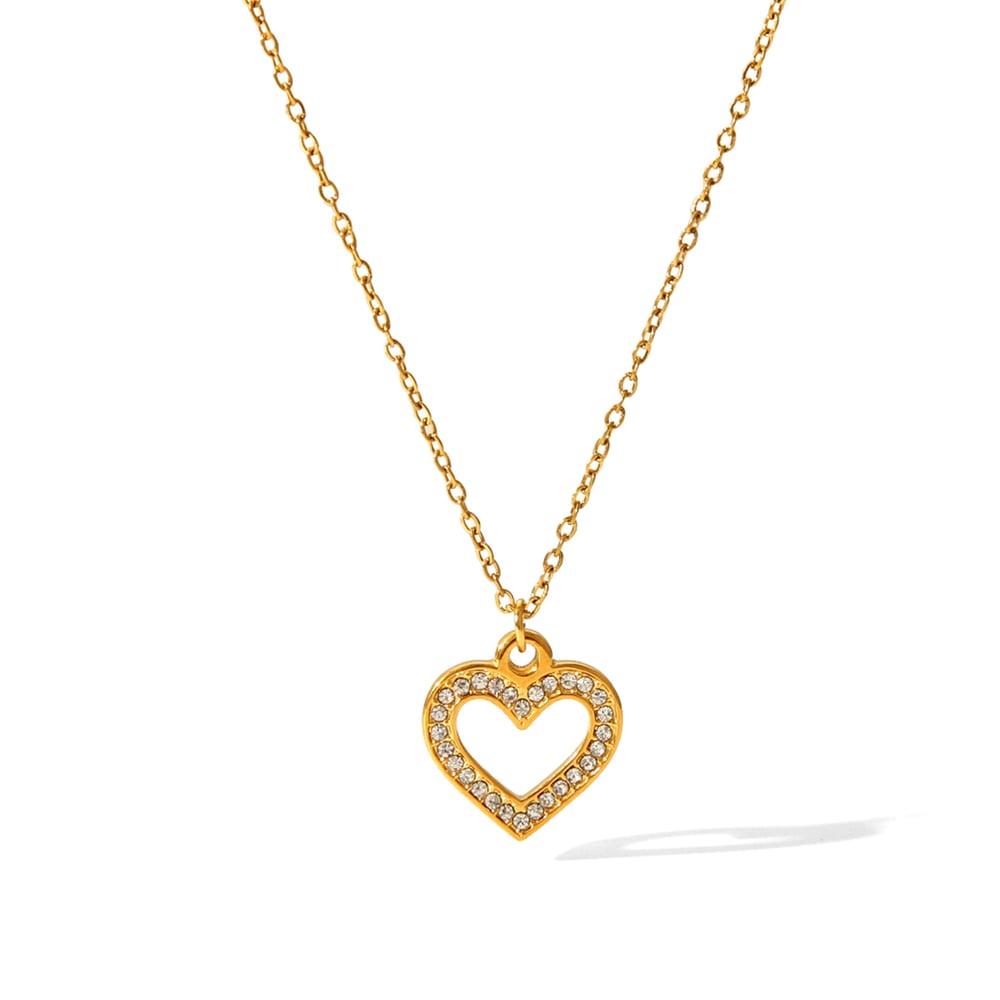 1 Piece Daily Heart Stainless Steel   Gold Color  Women's Pendant Necklaces 