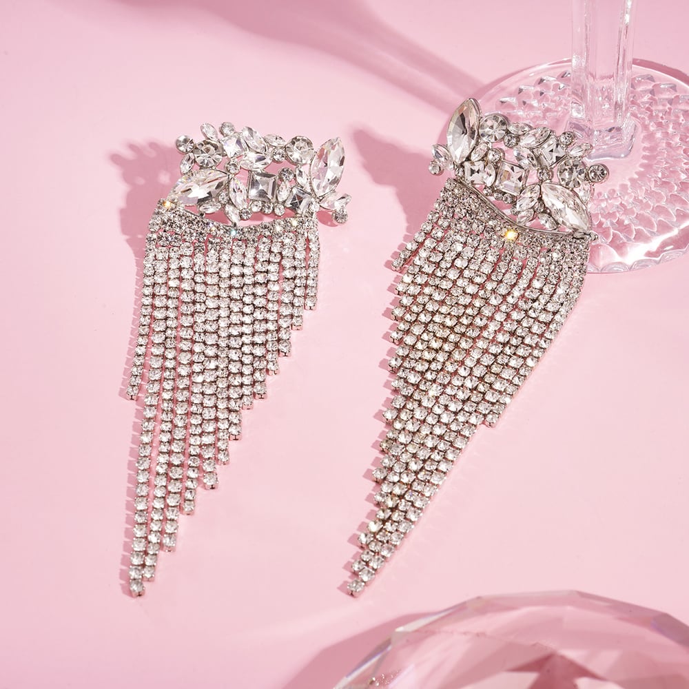 1 Pair Festive Series Tassel Copper Dangle Earrings Picture4