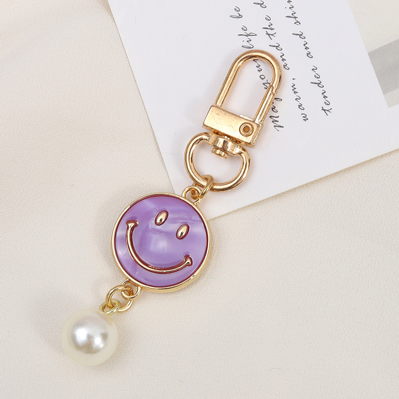 1 Piece Sweet Flower & Smiling Face Key Chain 