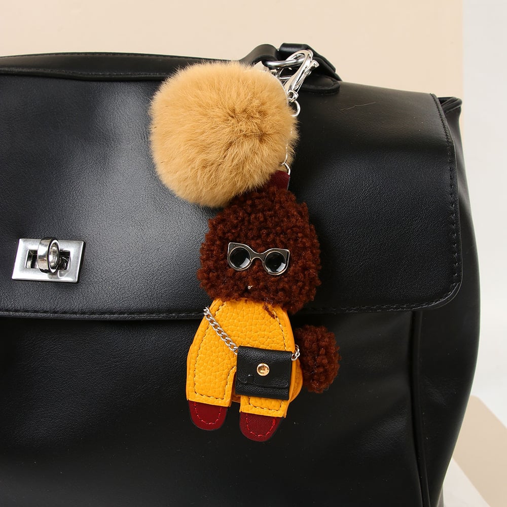 1 Stück einfache Serie süße Cartoon PU Damen Taschenanhänger h5Bild4