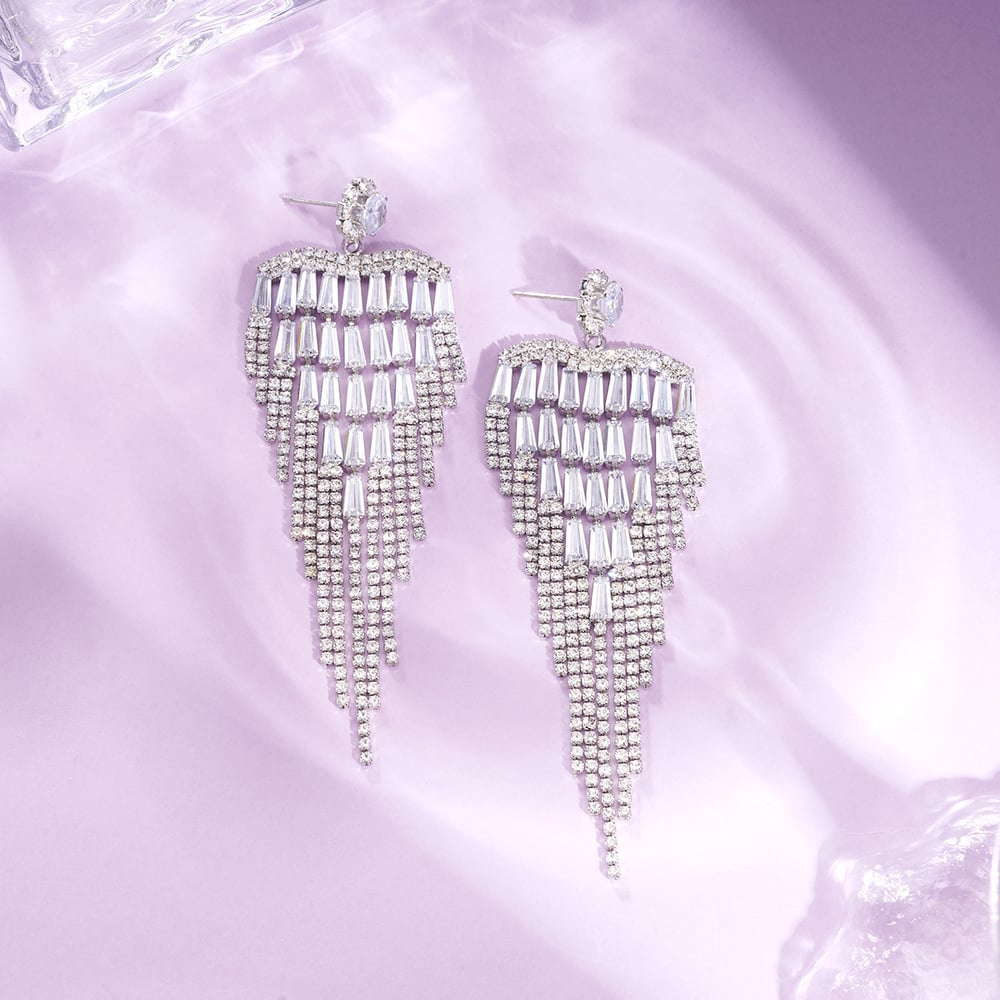 1 Pair Festive Series Tassel Copper Dangle Earrings Picture2