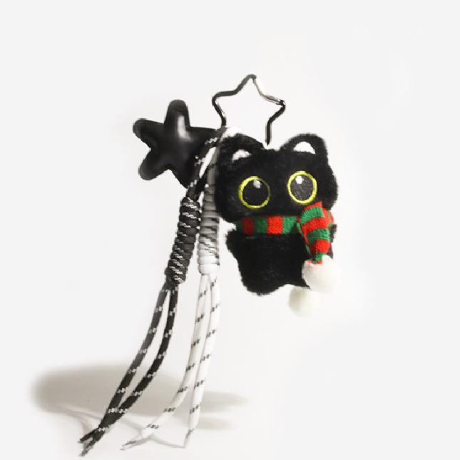 1 Piece Black Cat Polyester Fiber Women's Bag Charms h5Picture7
