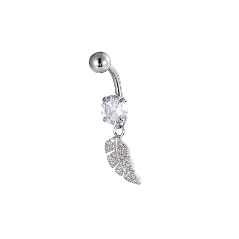1 Piece Flower Butterfly Copper Zircon Navel Piercing 