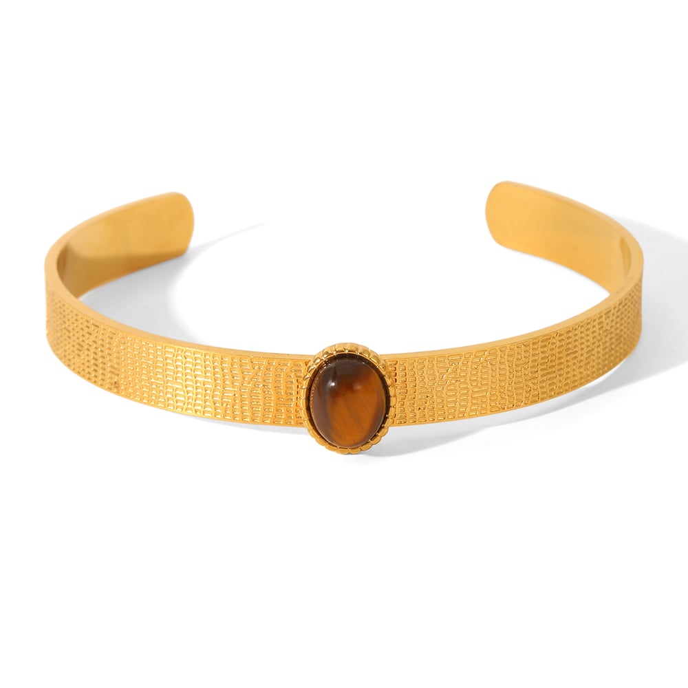 1 Piece Luxurious  Irregular Shape Stainless Steel   Gold Color   Women's Bangles 