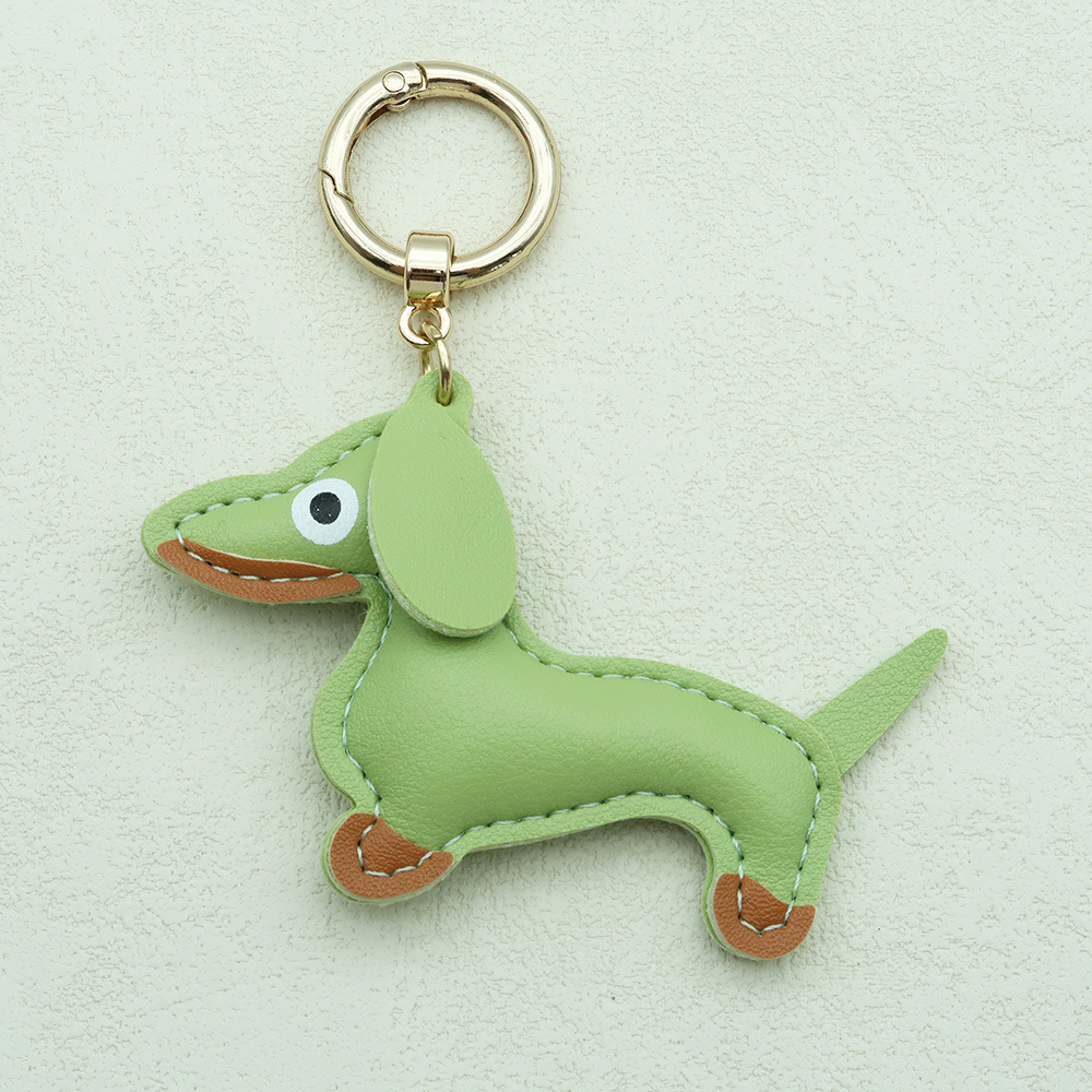 1 Piece Cute Dog PU Keychain 