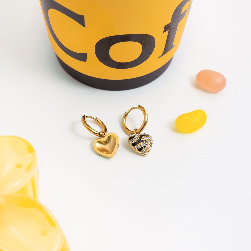 1 Pair Romantic Leopard Print Stainless Steel Gold Color Women's Drop Earrings h5Picture5