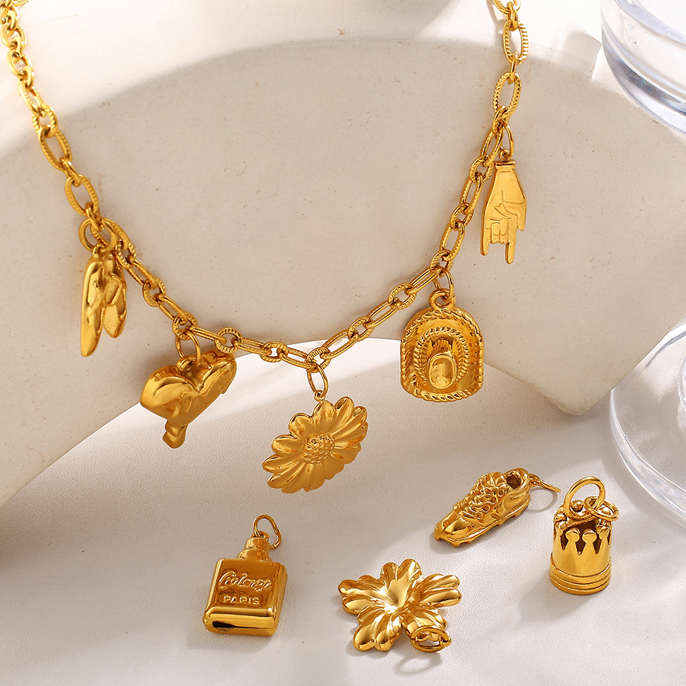 1 Piece Stainless Steel Gold Color DIY Pendant h5Picture2