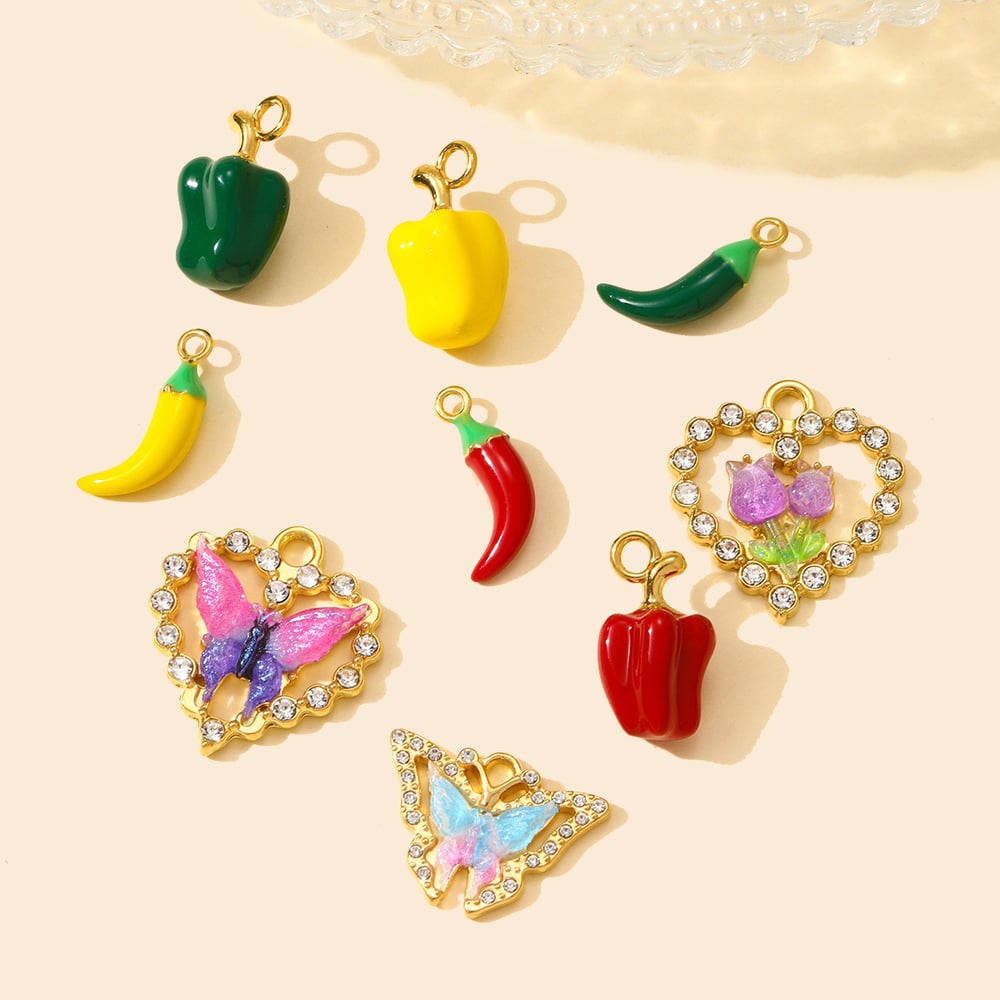 1 Piece Vivid Chili Stainless Steel Gold Color Women's Pendants h5Picture4