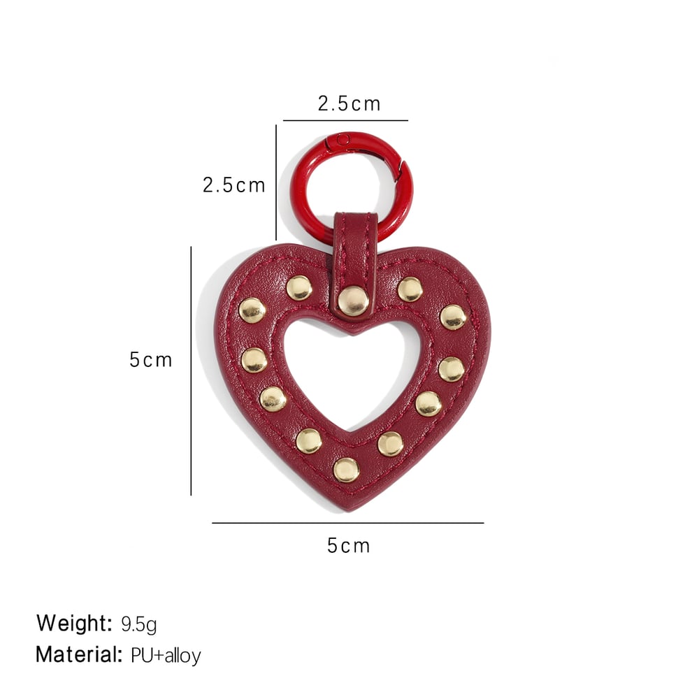 1 Piece Classic Series Vintage Punk Heart PU Women's Bag Charms Picture2
