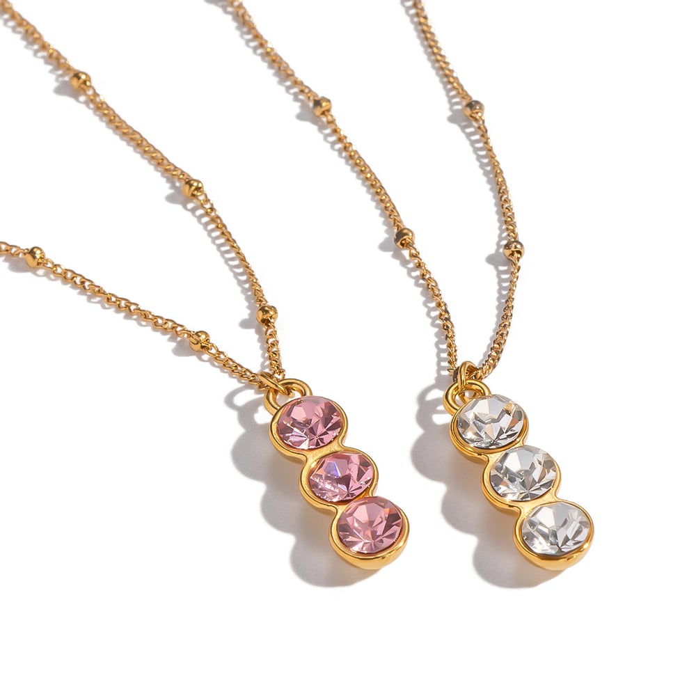 1 Stück minimalistische Halskette mit Zirkonia-Anhänger Bild5