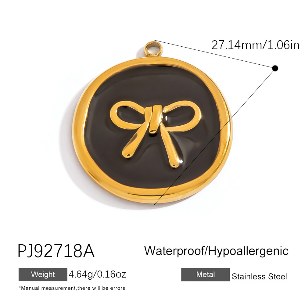1 stuk retro emaille strikknoop roestvrij staal goudkleurige DIY hanger Afbeelding2