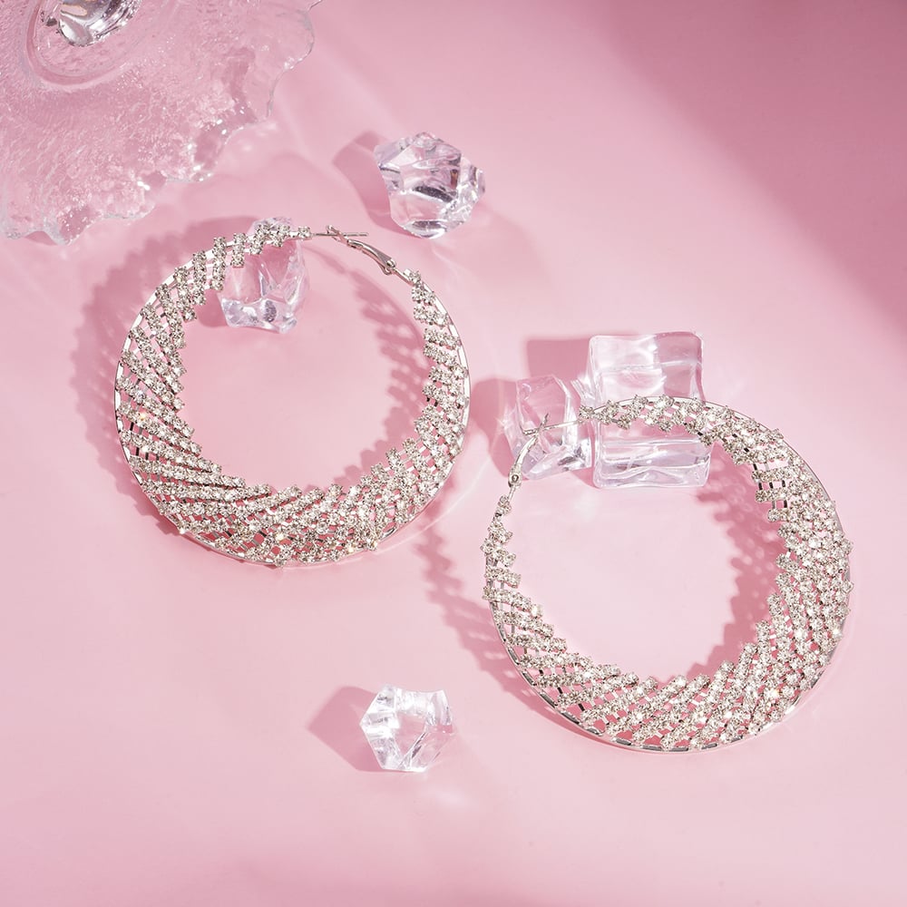 1 Pair Festive Series Circle Alloy Hoop Earrings Picture3