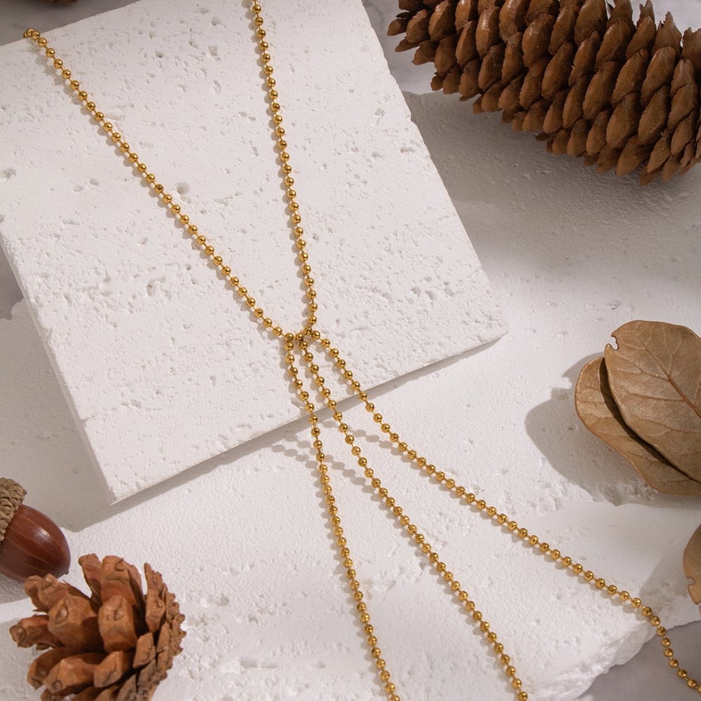 1 Stück Y-förmige Halskette mit Quastenperlenanhänger h5Bild4