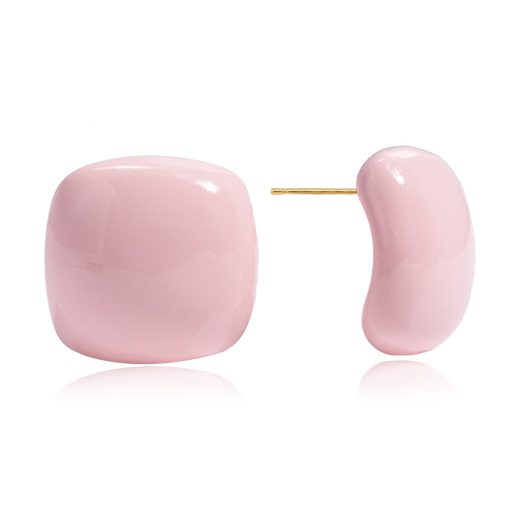 1 Pair Simple Colorful Rectangle Stainless Steel Women's Stud Earrings