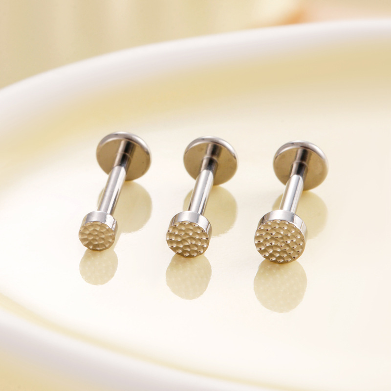 1 Stück einfache Kreis Titanlegierung Gold Farbe Damen Piercing Ohrringe Bild4