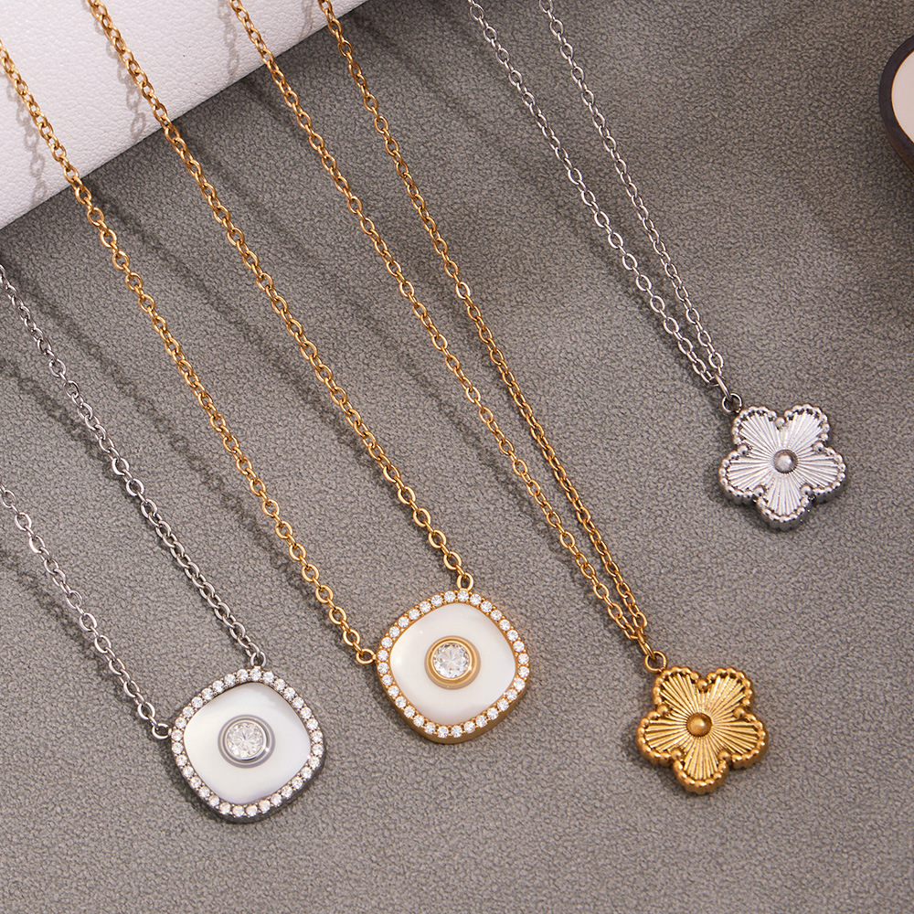 Simple Flower Stainless Steel Gold Color Women's Jewelry Sets h5Picture5