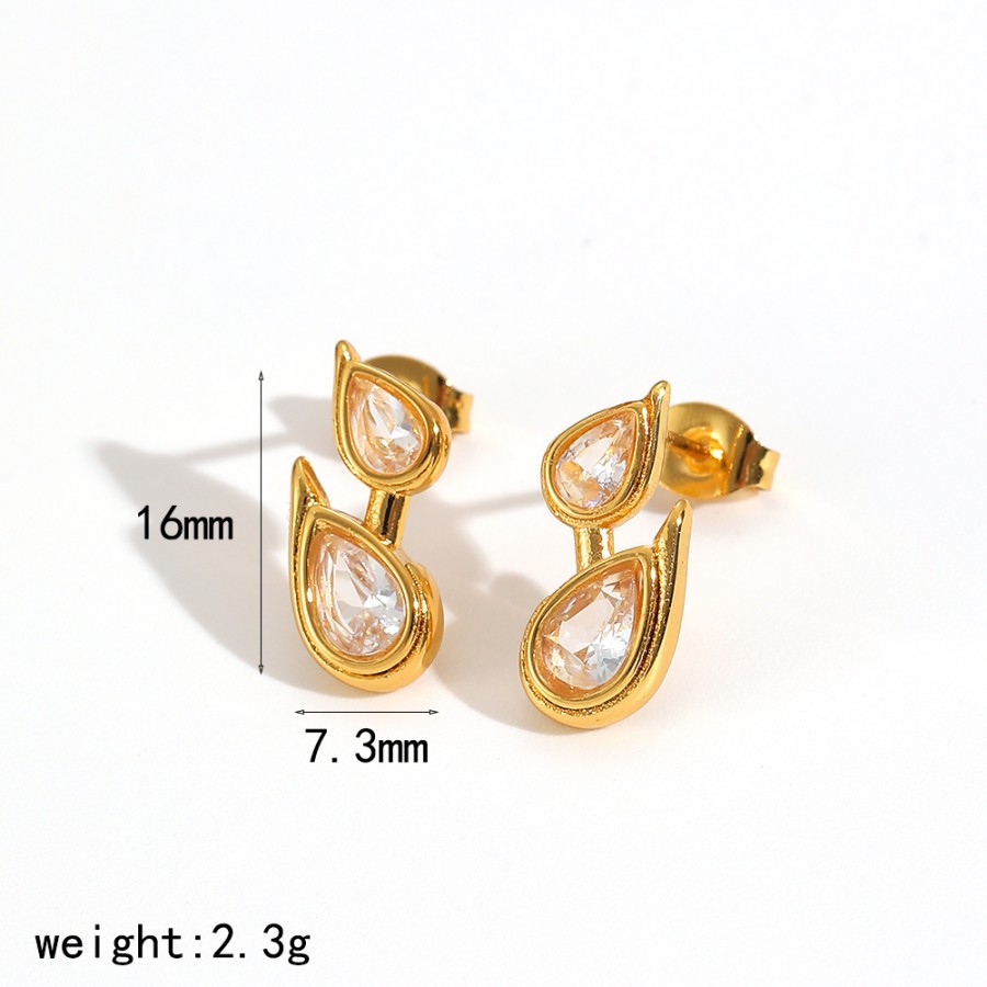 1 Pair Irregular Shape Stainless Steel  Gold Color  Stud Earrings 