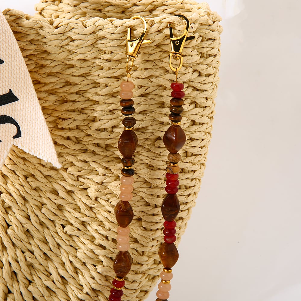 1 Piece Classic Retro Beads Acrylic Gold Color Women's Beaded Necklaces h5Picture5