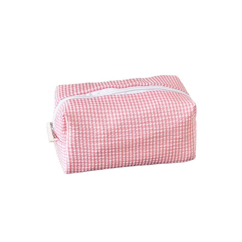 1 Piece Simple Classic Lace - trimmed Checkered Large Polyester Women's Makeup Bags Picture4