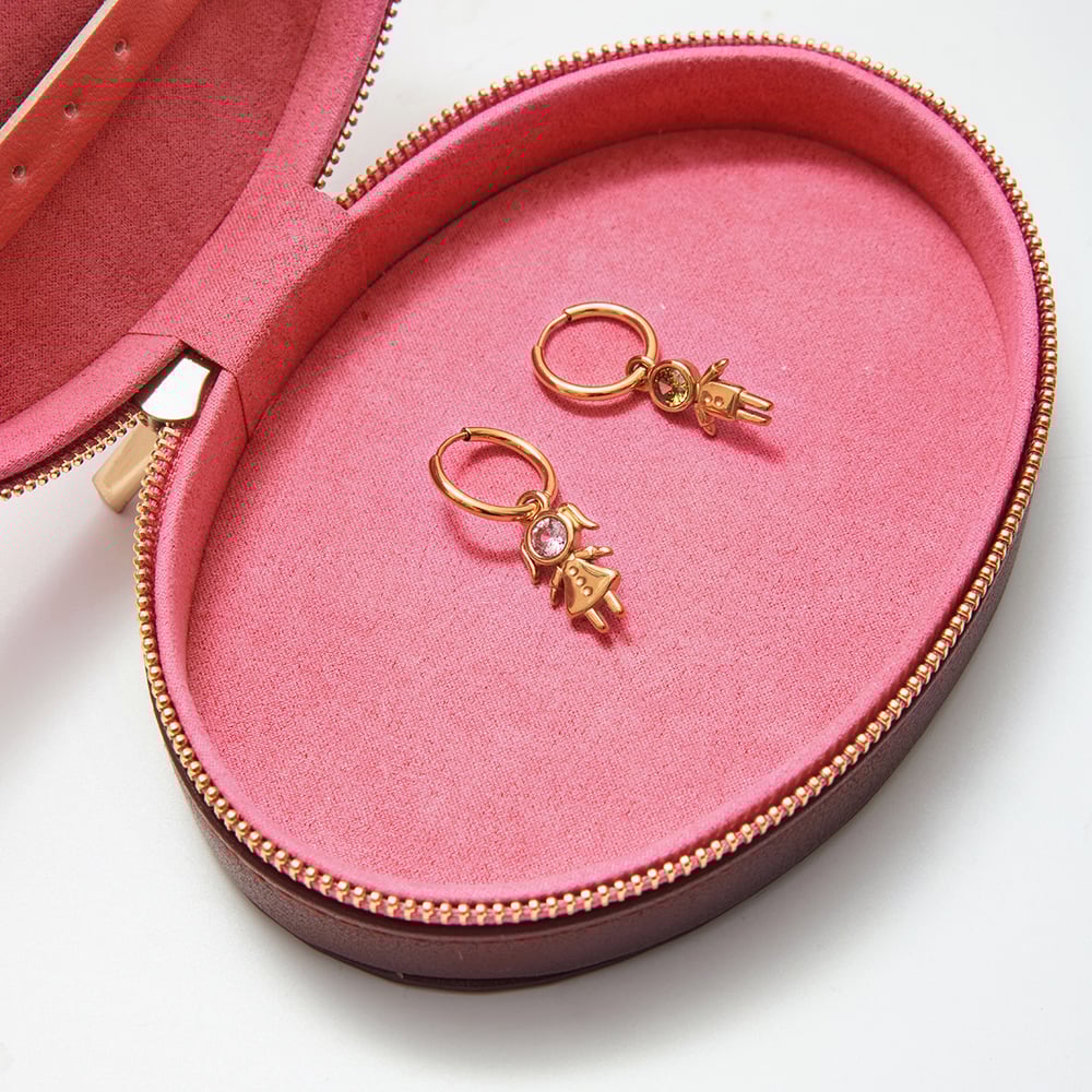 1 Pair Romantic Children Stainless Steel Gold Color Zircon Women's Drop Earrings Picture7