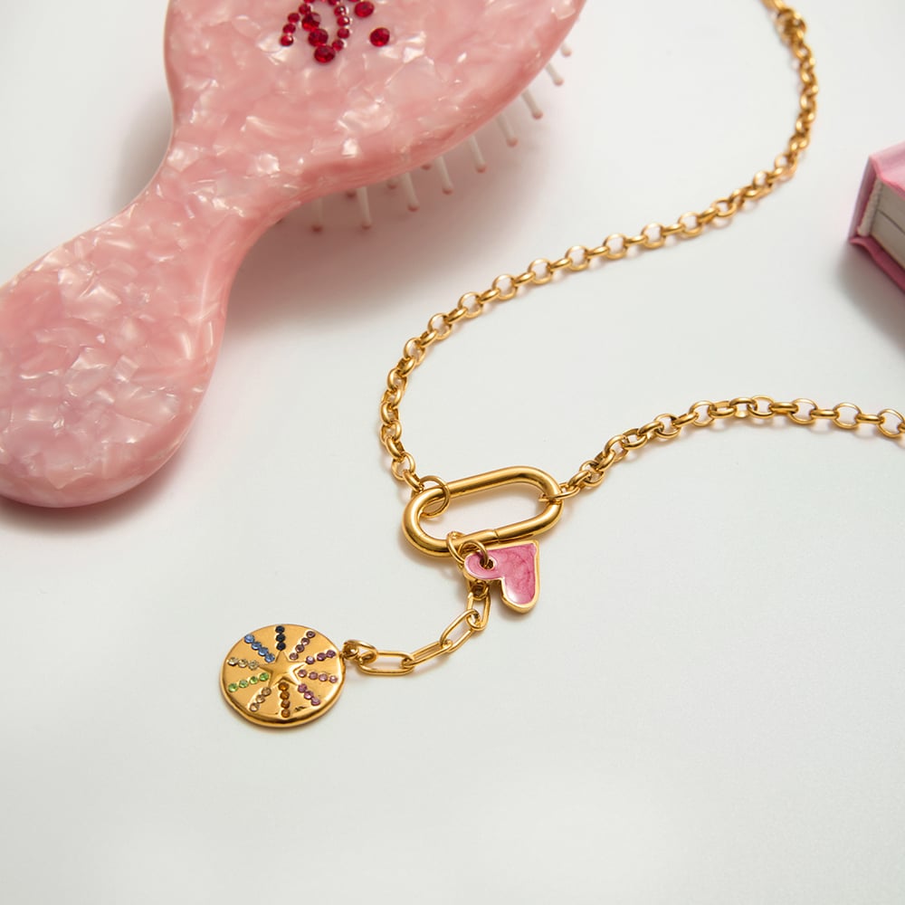 1 Piece Luxurious Tassels Stainless Steel Gold Color Women's Pendant Necklaces h5Picture5