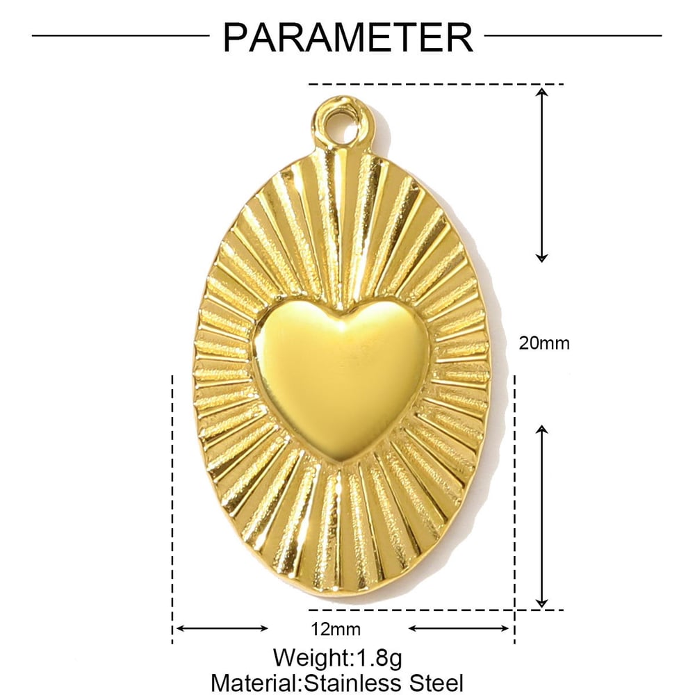 1 Piece Elegant Heart Stainless Steel Gold Color Women's Pendants h5Picture2