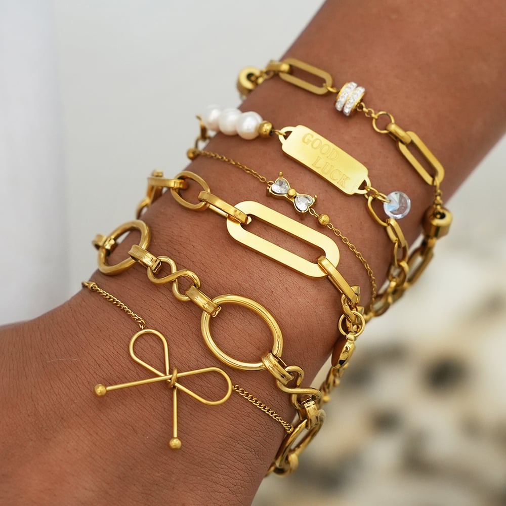 1 Piece  Daily Irregular Shape Stainless Steel Women's  Chain Bracelets Picture3