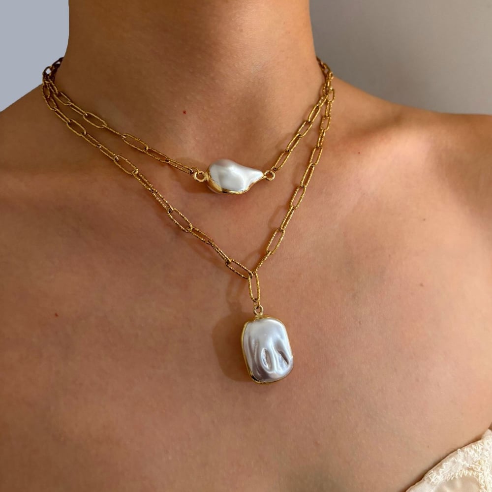 1 Piece Pearl Gold Color Pendant Necklace Picture3