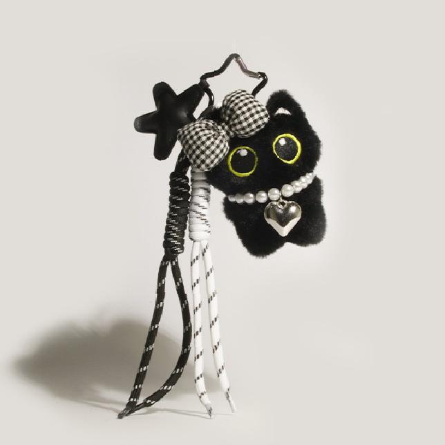 1 Piece Black Cat Polyester Fiber Women's Bag Charms h5Picture4
