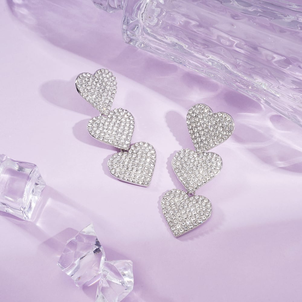 1 Pair Festive Series Heart Alloy Dangle Earrings Picture3