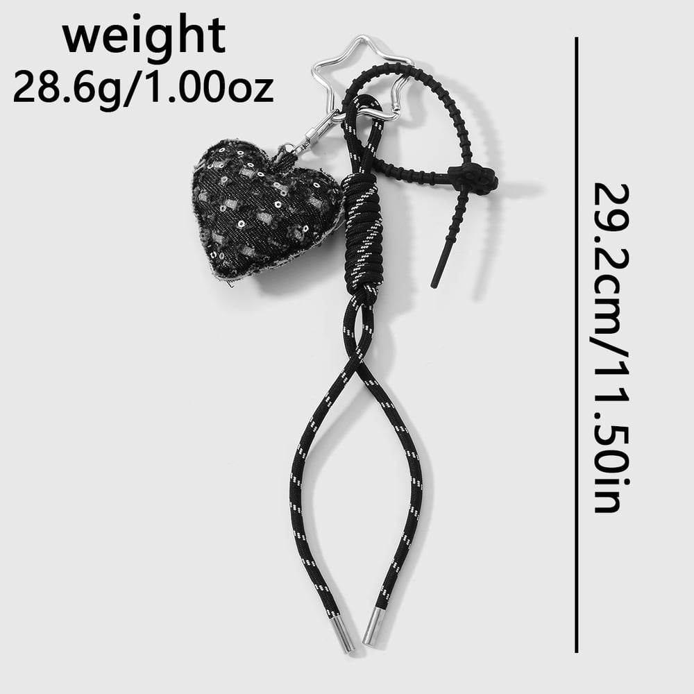 1 breloque de sac en forme de cœur en jean h5Image2