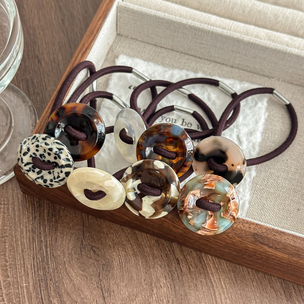 1 Piece Simple  Casual Leopard Print Circle Gradient Color Stainless Steel Women's Hair Ties Picture2