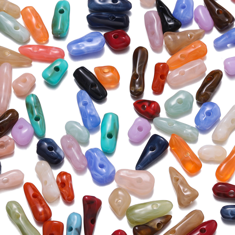 1 Bag of Retro DIY Irregular Gradient Color Acrylic Jewelry Beads 