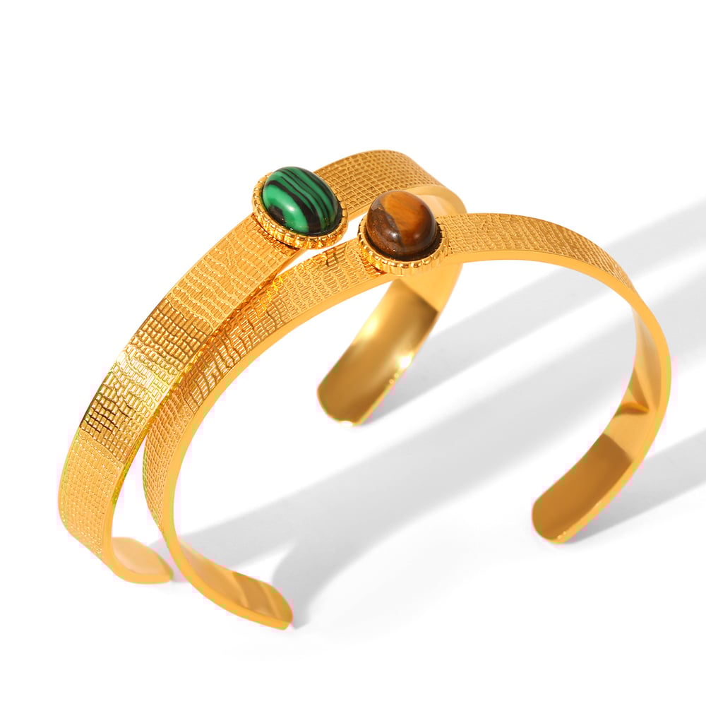 1 Piece Luxurious  Irregular Shape Stainless Steel   Gold Color   Women's Bangles Picture6