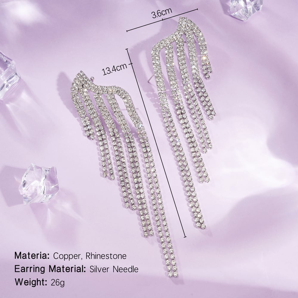 1 Pair Festive Series Irregular Shape Tassel Copper Clip-on Earrings